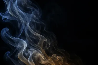 Elegant Smoke Wisps on Black Background