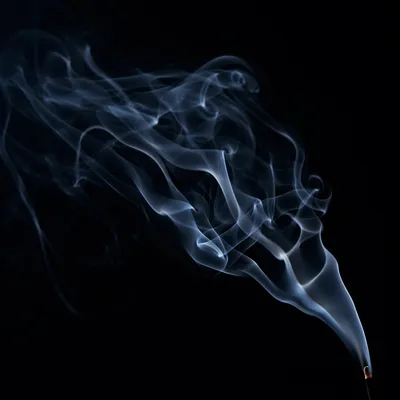 Blue Gray Smoke Wisps on Black