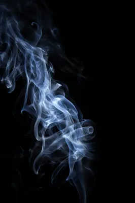 Elegant Blue Smoke Wisps on Black