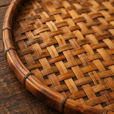 Woven Bamboo Mat Rustic Texture