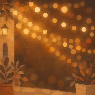 Warm Golden Bokeh Evening Background