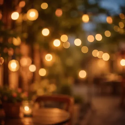 Warm Golden Bokeh Lights Background