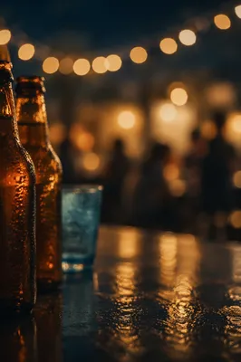 Warm Golden Bokeh Evening Background