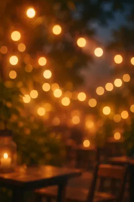 Warm Golden Bokeh Lights Background