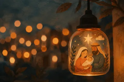 Warm Amber Bulb with Golden Bokeh
