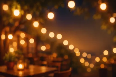 Warm Golden Bokeh Lights Background