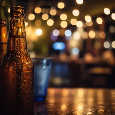 Warm Golden Bokeh Bar Background