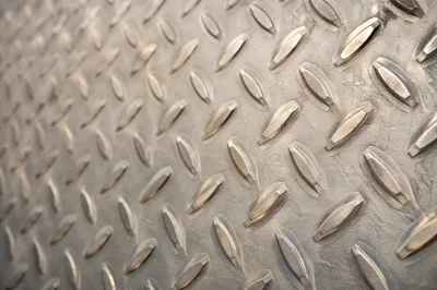 Brushed Silver Diamond Plate Metal Background
