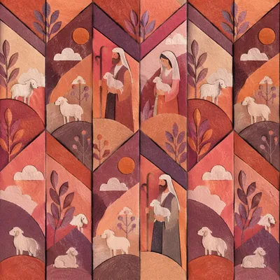 Neutral Chevron Zigzag Folk Art Background