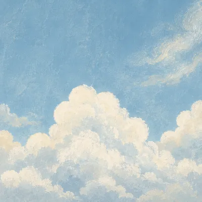 Peaceful Blue Sky with Soft White Clouds