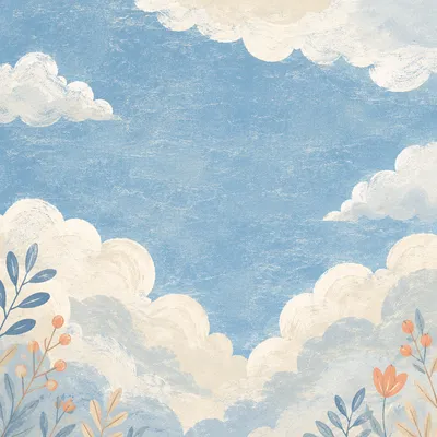 Peaceful Blue Sky with Soft White Clouds