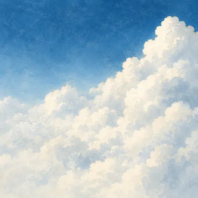 Serene Blue Sky With Soft Cumulus Clouds