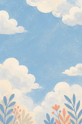 Peaceful Soft Blue Sky Clouds Background