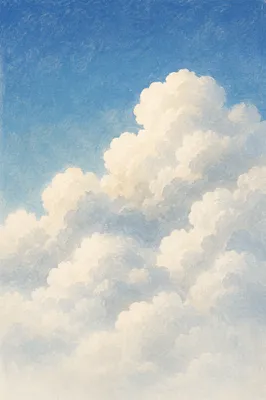 Serene Blue Sky With Soft Cumulus Clouds