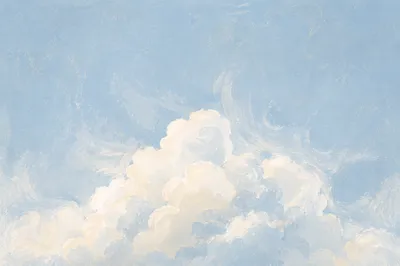 Serene Blue Sky with Soft Cumulus Cloud