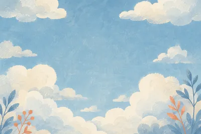 Peaceful Blue Sky with Soft White Clouds