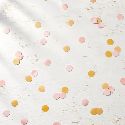 Pastel Confetti on White Wooden Background