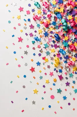 Colorful Confetti Celebration White Background