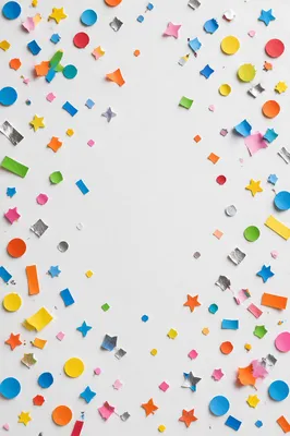 Colorful Confetti Celebration on White Background