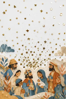 Gold Star Confetti on White Celebration Background