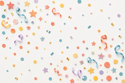 Festive Confetti on Clean White Background