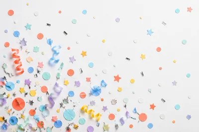 Festive Confetti on Clean White Background