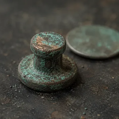 Aged Copper Rivet with Green Patina