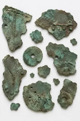 Aged Copper Patina Texture on White Surface