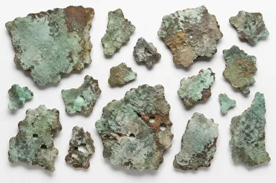 Aged Copper Patina Texture on White