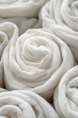 Soft White Cotton Folds Background
