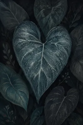 Dark Moody Tropical Leaf Texture