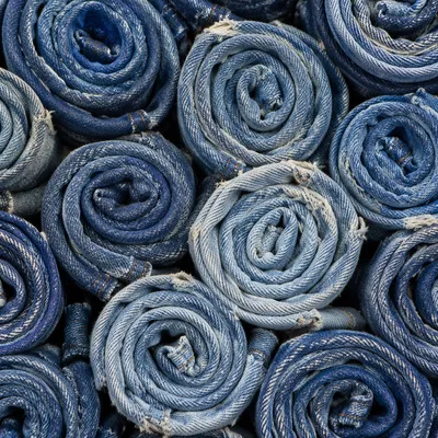 Rolled Denim Fabric Texture Background