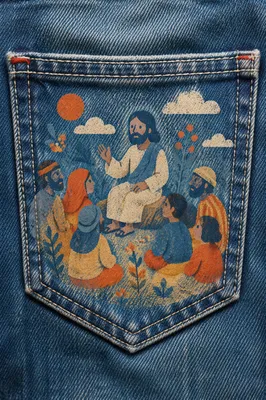Blue Denim Pocket Macro Texture Background
