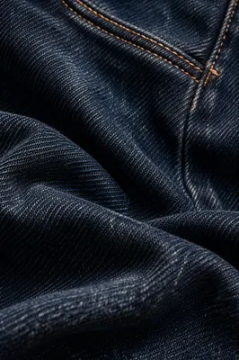 Dark Indigo Denim Texture Background Close-Up