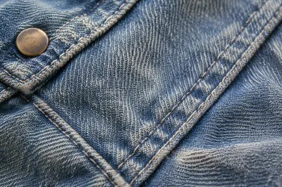 Faded Indigo Denim Fabric Texture Closeup