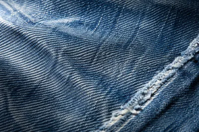Blue Denim Fabric Texture Close Up