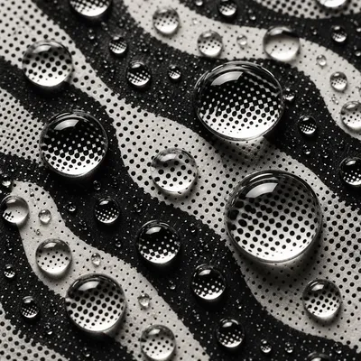 Monochrome Halftone Droplets Retro Texture