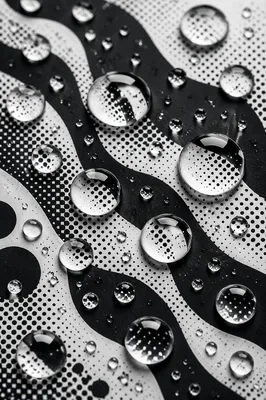 Monochrome Halftone Droplets Abstract Texture