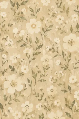 Vintage Muted Floral Wallpaper Pattern
