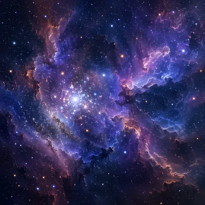 Purple Blue Galaxy Nebula Starfield Background