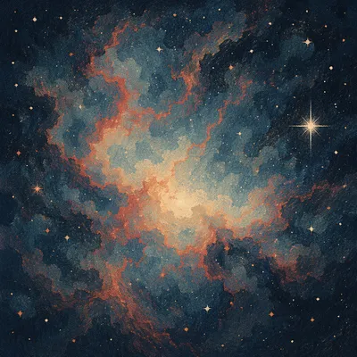 Purple Blue Nebula Starfield Background