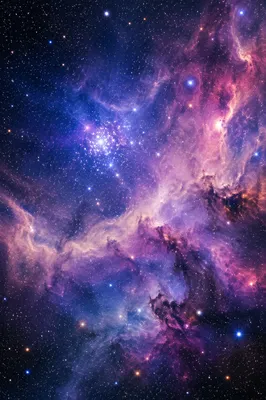 Purple Blue Nebula with Dense Stars