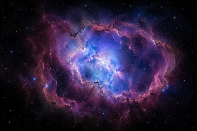 Purple Blue Nebula Starfield Background