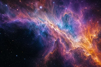 Purple Blue Galaxy Nebula Starfield Background