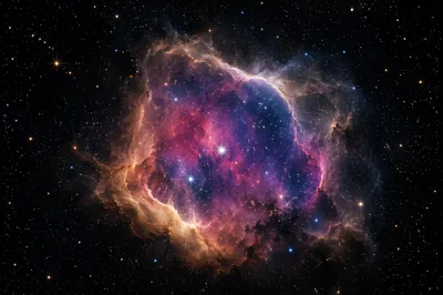 Luminous Purple Blue Oval Nebula
