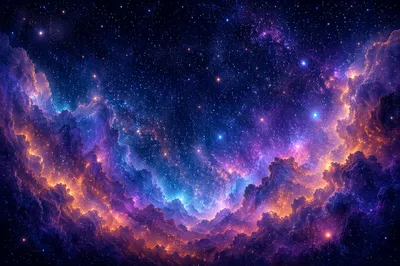 Purple Blue Galaxy Nebula Starfield Background