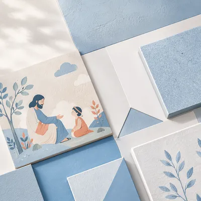 Minimal Blue and White Geometric Background