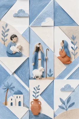 Minimal Blue and White Geometric Background