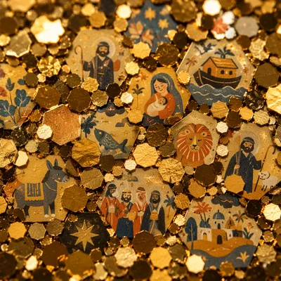Gold Glitter Confetti Celebration Background