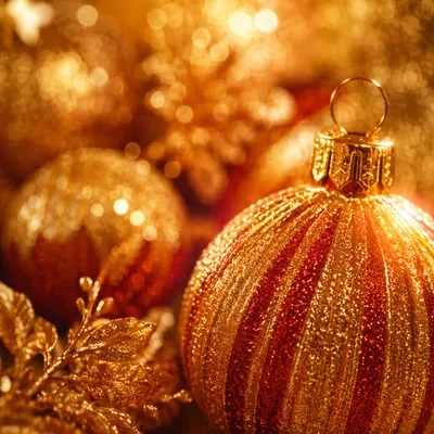 Festive Gold Glitter Ornament Background